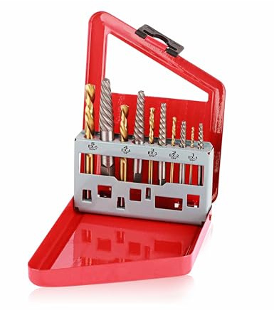 Yosoo Health Gear 10pcs Screw Extractor and Left Hand Drill Bit Set, Easy out Bolt Extractor Set, Left Handed Drill Bits, Broken Bolt Damaged Screw Remover Kit