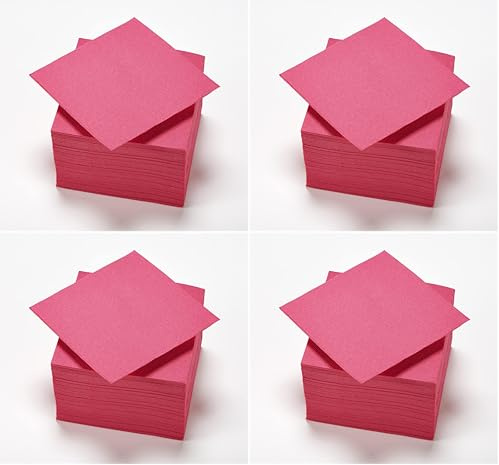 Le Nappage - Papierservietten Tex Touch - Farbe Pink - FSC®-zertifizierte Servietten - Recycelbar und biologisch abbaubar - Packung mit 50 pinken Servietten Größe 24 x 24 cm (Packung mit 4)