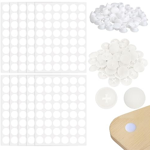 410 Stück Schraubenabdeckung Selbstklebend Schraubenabdeckung Abdeckkappen für Schrauben mit Abdeckkappen für Bohrlöcher für Wandschränke Desk Schrank Tür Möbel Reparaturen
