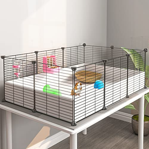 Oneluck Guinea Pig Cage, Indoor Habitat with Waterproof Plastic Bottom, Playpen for Small Pet Bunny, Turtle, Hamster, Partition cage