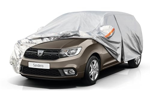 Kayme Bâche Voiture Étanche Respirante Compatible avec Dacia Sandero Renault Sandero(2008-2025), Housse de Protection Voiture Extérieur, Contre Pluie Soleil Poussière avec Zip et Doublure en Coton.
