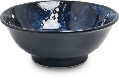 Traditionnel - Bol à ramen - Hana bleu - Bol japonais - Porcelaine - Bols à ramen - Bol de service - Saladier - Bol mélangeur - Saladier - Bol à fruits - Bol à nouilles - Bol à soupe - Bol à ramen