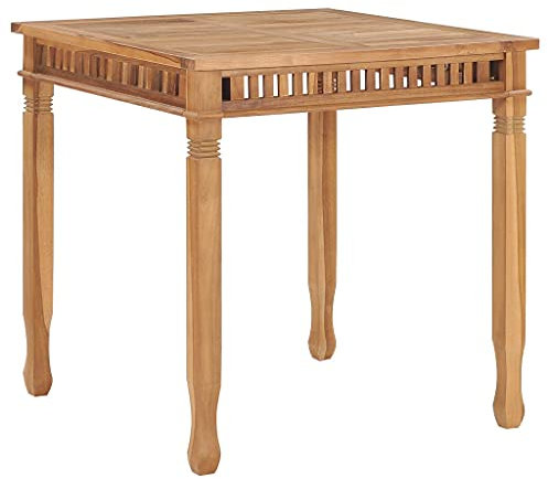ULUYYUC Bartisch Tisch Beistelltisch Hölzern Esstisch Gartentisch GartenGarten-Esstisch 80x80x80 cm Massivholz Teakgeeignet für Balkone, Terrassen und Laubengänge