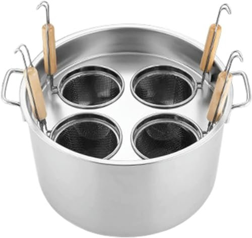 WQZStar Nudeltopf aus Edelstahl, Nudelkocher-Set mit Siebeinsatz, für die Küche zu Hause, Suppentopf, Restaurant, Dampfgarer, Nudelkochgeschirr (3/4/5 Löcher) (4 Löcher)