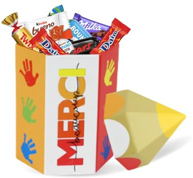 MILKA, KINDER, CÉLÉBRATIONS - Coffret MERCI garni de 20 chocolats