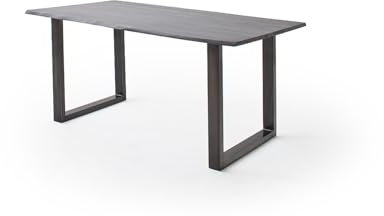 möbelando Baumkantentisch >Calabria< in Akazie grau/antik - 160x76,5x90 (BxHxT)