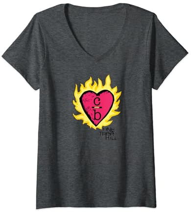 Womens One Tree Hill Clothes Over Bros Heart V-Neck T-Shirt