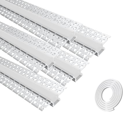 Besseto LED Trockenbauprofil,5x1 Meter Bendable AluProfil für LED-Streifen,Flexible Trockenbau Aluminium LED Profil,LED Streifen Profile with Long Silicone Diffuser
