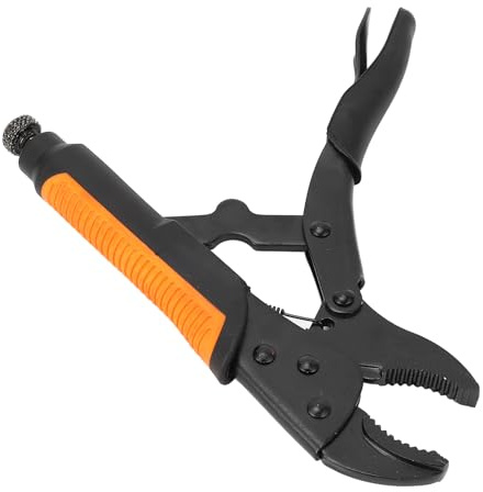 Hyuduo Pinza Autobloccante, Pinza Autobloccante a Ganasce Curve con Denti Temprati, Ideale per il Serraggio di Lamiere, Pressione di Serraggio Regolabile e Impugnatura Antiscivolo, (10 pollici)