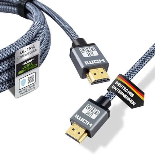 audio pirates 10k/8K/4K 2.1 HDMI Kabel (5,0m) 48Gbit/s | Ultra High Speed Zertifikat | 10/8K@60Hz, 4K@240Hz | eARC | HDR10+ | Dolby Vision | Gute Stecker 24K vergoldet | PERFORMANCE COLLECTION