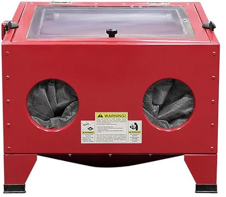 CHANGLKJ 90L Sand Blasting Cabinet, Professional Dental Sandblaster with Built-in Hollow Partition and LED Light, Pressure 75-125PSI and 6-25CFM Air Consumption, for Jewelry, Jade, Stone Carvings