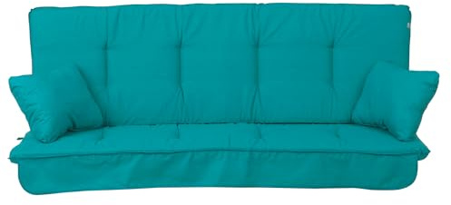 PATIO Hollywoodschaukel Auflage 170x50 cm Umbria Bankauflage Sitzpolster mit Rückenlehne Seitenkissen Volant vorne