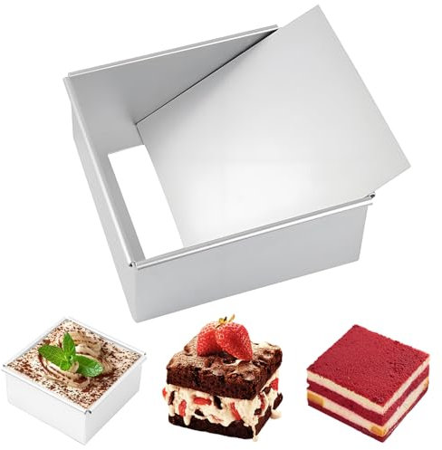 Bocguy Quadratische Backform, 8 Zoll Kuchenform Eckig, Kuchenform mit Antihaftbeschichtung und Losem Boden, 21,5 cm Aluminium Backformen Quadratische für Kuchen, Toast, Ofenbacken
