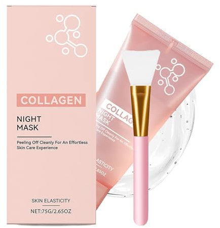 Collagen Overnight Peel-Off Mask, Collagen Night Mask,Overnight Face Mask,Collage-n Face Mask Overnight,Boosts Elasticity,Reduces Sagging & Dullness,Skin Care For teenage Girls (PINK-1PCS)