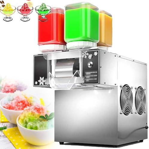 Machine à Glace en Flocons de Neige, Machine à Glace éLectrique 120-180 Kg/Jour, Machine à Glace PiléE Commerciale en Acier Inoxydable, Machine à Glace PiléE CoréEnne à Vitesse RéGlable,1200w