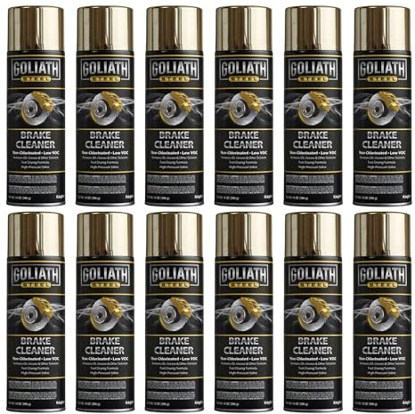 Kogler Goliath Steel Non-Chlorinated Brake Cleaner Spray, Low-VOC Fast-Drying Brake Parts Degreaser, Removes Grease, Oil & Brake Dust, 14 oz, Case of 12
