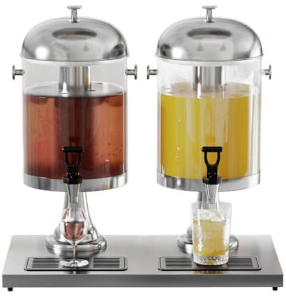 KELUNIS Cruche de Limonade étanche en Acier Inoxydable 16L avec Robinet, avec Noyau de Glace et Plateaux d'égouttage pour Les fêtes, Les Boissons Froides et la bière,16L/4.2gal