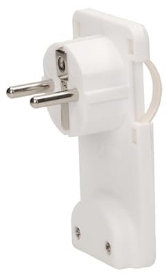 2er Set flacher Winkelstecker - Schutzkontaktstecker mit Griff - Flachstecker Schukostecker Winkeladapter