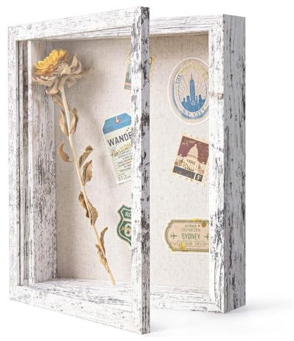 Cornice 3D Riempibile, 29X24 cm Cornice Profonda Per Oggetti Cornici In Legno Da Parete Per Foto, Fiori Secchi, Cornici Commemorative Con Sportello Trasparente E Chiusura Magnetica