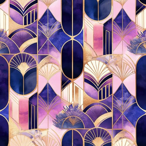 Klebefolie Möbelfolie Tapete Moderne Lila Gold Geometrisch Kunst Glitzer Geometrisch einfach anzubringen Klebefolie Wandtapete Möbelfolie Tapeten Wasserdicht Vinyl Wrap Klebetapete Wohnzimmer Schlafz