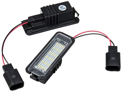 HFGDRH Kennzeichenleuchte Wasserdicht, 2 stücke 12V 5W Nummernkennzeichen Licht Lampen for VW Golf 4 6 Polo 9N for Passat Auto Kennzeichen Beleuchtung Außenansicht