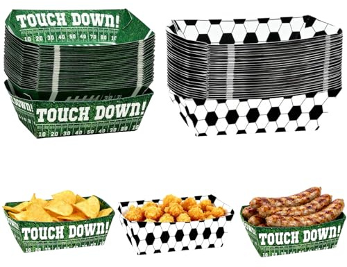 Plstod Serviertablett Set, 24 Fußball Popcorn Tablett & 12 Rasen-Buchstaben Tabletts, Unterstützung FIFA World Cup 2026, WM 2026 Snackset für Nachos, Desserts & Deko, Sofa & Public Viewing
