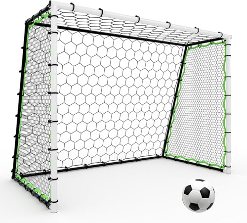 GarveeLife Fußballtor Kinder, Klappbares Fussballtore Für Jugendliche & Erwachsene, 182/365Cm Stahlrahmen Fußballnetz Mit Tragetasche, Outdoor Fußball Trainingstor, Einfacher Aufbau