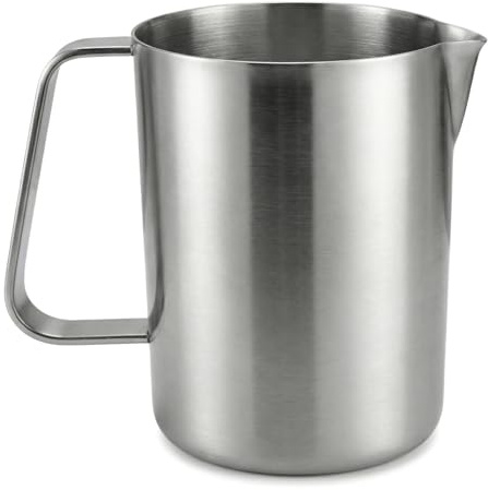 Pichet Doseur avec Poignée en Acier Inoxydable avec Marquage en ml/oz pour Mousser le Lait, Pot à Cire Multifonction, Passe au Lave-vaisselle (500ml)