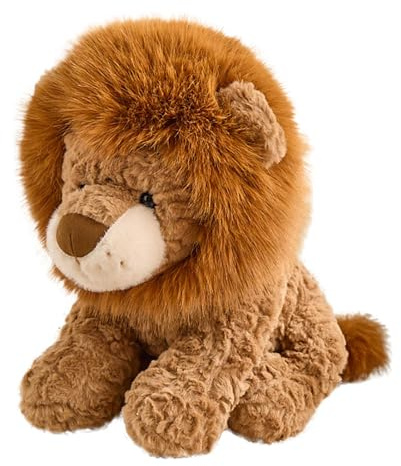 25cm Löwe Kuscheltier Schwarz/Weiß, Plüschtier Plüsch-Lion Sitzend, Weicher Plüschtier Süße Kuscheltierpuppe für Frauen, Männer, Mädchen, Teenager, Erwachsene, 1PC