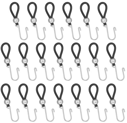 Tucnoeu Lot de 20 supports de fermeture éclair pour jeans - Outil de retrait de fermeture éclair en silicone et clip d'aide pour pantalons (noir)