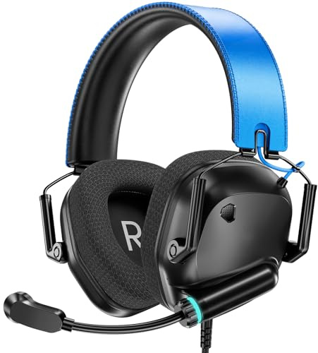 Wired Headphones for PS5, PS4, Switch,Xbox One, Xbox One X/S,Xbox Series X|S,PC, Wired Gaming Headset with Stereo Sound Noise Cancelling Mic Headphones with 3.5mm Jack, Memory Foam Earpads for Comfort