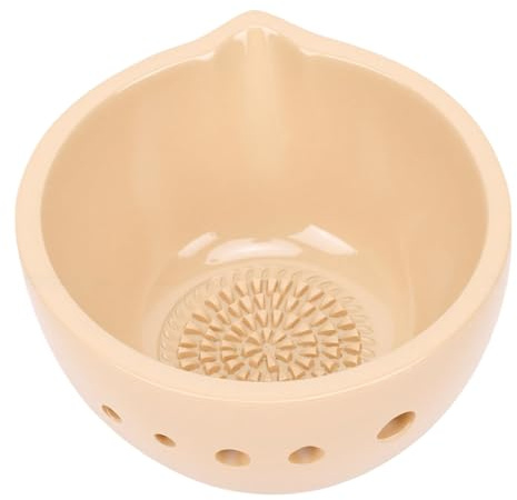 Qcwwy Qcwwy Bol à Râpe à l'ail Bol à Râpe à l'ail, Conception à 5 Trous, à Dénuder les Herbes, en Céramique Multifonctionnel, épluchage Efficace, Outils de Cuisine, Fournitures pour Salades,