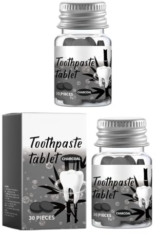 Solida tandkrämstabletter for djuprengöring och blekning, kol och kamomill, emaljskydd, känslighetskomfort, bärbar tandvård(2pcs)