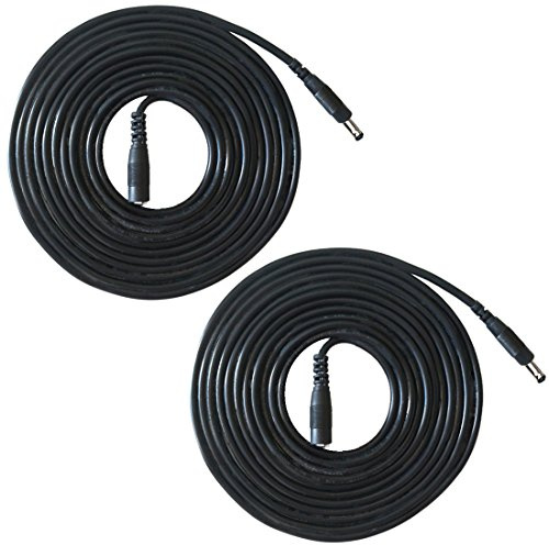 Liwinting 2 Stück 5 m Verlängerungskabel DC 3,5 mm x 1,35 mm Stecker auf Buchse Verlängerungskabel DC-Anschluss, geeignet für Netzteil, drahtlose IP-Kamera usw. - Schwarz