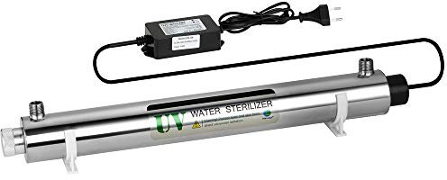 25W Ultra Violeta Agua Desinfección Sistema De Filtración Esterilizador UV 6GPM (1.4 T/H) Luz De Agua Ultra Violeta Entrada/Salida 1/2 Macho Para Purificador De Filtro De Agua De Casa Entera