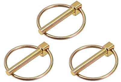 sourcing map 3 Stück Klappstecker Klappsplinte mit Ring 6mm x 43mm Anhängerstifte Sortimentskit für Boot Kajak Anhänger Traktorwagen Pferdetransporter