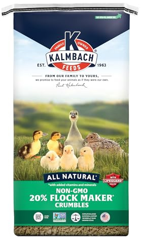 Kalmbach Feeds 20% Non-GMO Flock Maker Crumble Feed for Mixed Flocks of Poultry, 50 lb Bag