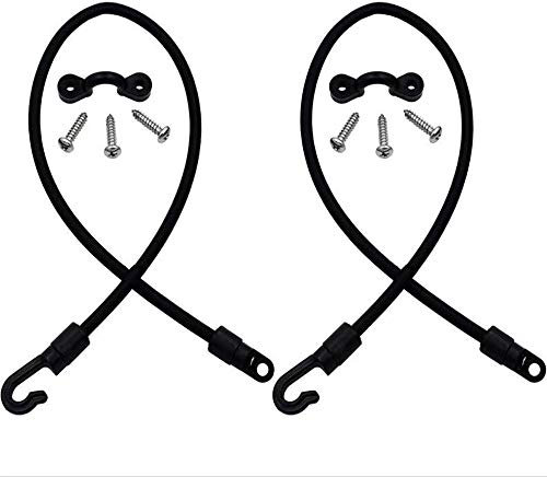 RANDDER Angelrutenhalter, 2er Pack, 6 mm, Schwarz, Verstellbar, Outdoor, Hängeregal, Kunststoff, Deck, 45,7 cm, 4-6 Angelruten, nicht dehnbar, TPU-Material, Angelrutenhalter, Angeln