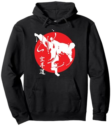 Karate-Do Giapponese Kanji Calcio Arti marziali Atleti Felpa con Cappuccio