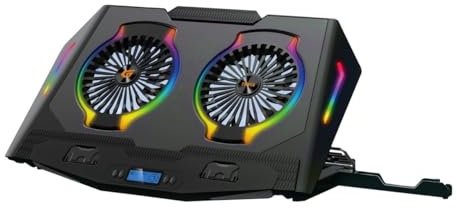 BASE DE REFRIGERACION PARA PORTATILES GAMING CONCEPTRONIC HASTA 17- 2 VENTILADORES LUZ RBG