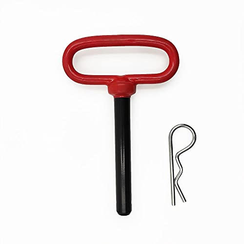 Trailer Tow Hitch Lock Pin with Rubber-Coated Handle, Red Head Hitch Pin-For Towing Cargo, Boat, RV, Car, Truck, ATV (5/8 x 4 inch)