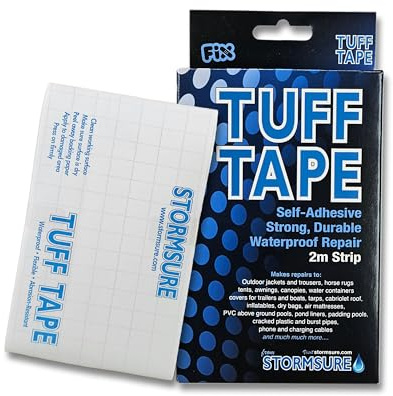 Stormsure TUFF Tape Reparaturklebeband 2m - Selbstklebendes Zeltreparaturband, Wasserfest, Flexibel und UV-Beständig