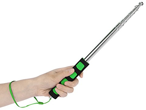 Kavolet Teleskopisk flaggstång, utdragbar bärbar flaggstång, rostfritt stål handflaggstång, 2 meter utomhus teleskopflaggstång i rostfritt stål för lärare flaggstång för lärare flagpol undervisning pointer tour guide banderoll