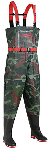 YAMIA1115 Angelwathosen Kleidung Herren und Damen Tragbarer Brustoverall wasserdichte Kleidung Wathosen Strumpffuß Geeignet Zum Angeln und in Der Landwirtschaft,Camouflage,S(EU38US7)