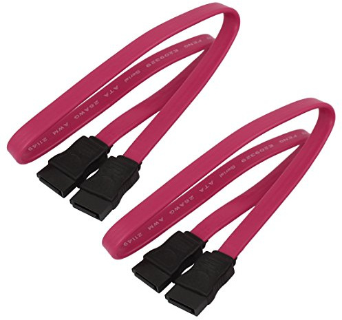 Ruilogod Transferencia de datos 7Pins SATA Femenina a hembra HDD Adaptador Cable rojo 2 PCS