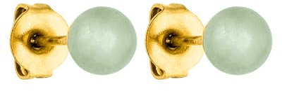 PURELEI® Aventurine Ohrringe (Gold) – Damenohrringe aus langlebigem Edelstahl – Wasserfeste Ohrringe Damen – 4,75mm große Perle – Modeschmuck für deinen individuellen Look