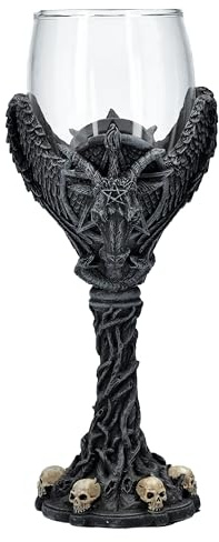 Figuren Shop GmbH Weinglas geflügelter Baphomet 200ml - Gothic Glas Fantasy Figur