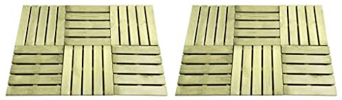 ZEYUAN Terrassenfliesen 12 STK Balkonbodenbeläge Wetterfest, Terrassenplatten, Terrassendielen, Balkonboden, Bodenfliesen Im Außenbereich, 50×50 cm Grün Holz