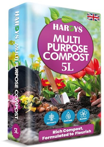 Hardys 5L Multi Purpose Compost - Potting & Seed Compost for Outdoor Plants | All Purpose Indoor Plants Potting | Nutrient Rich Fertiliser for Garden, Pots, Planter Beds