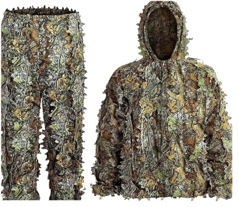 Ghillie - Traje para hombres, mujeres y niños, ropa de caza de camuflaje 3D, traje de tiro CS (talla: M L)